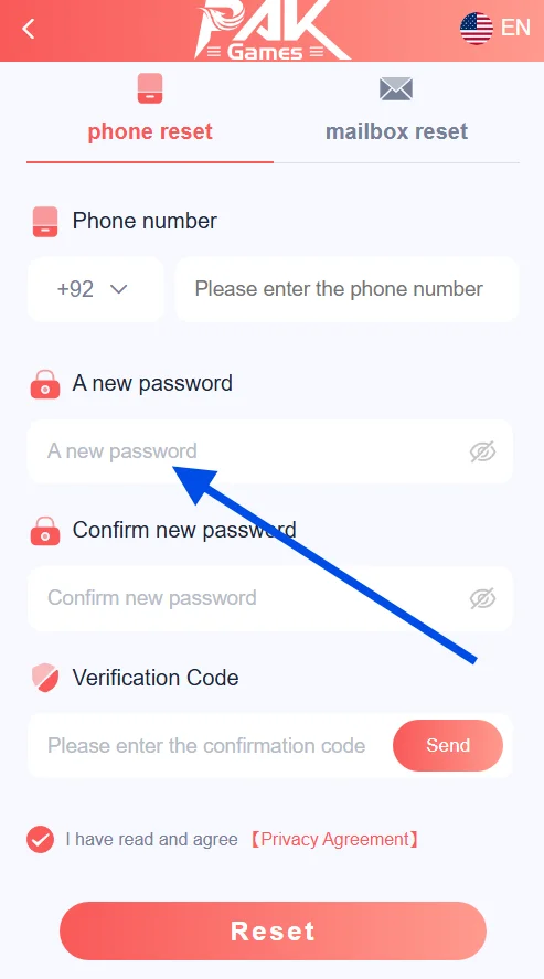 create a new password