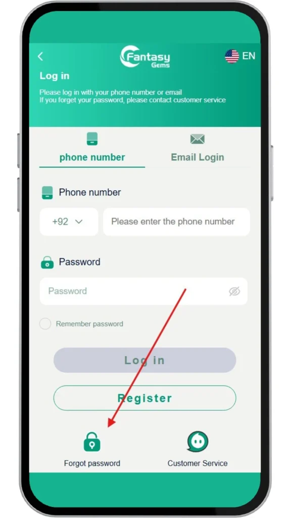 click forgot password