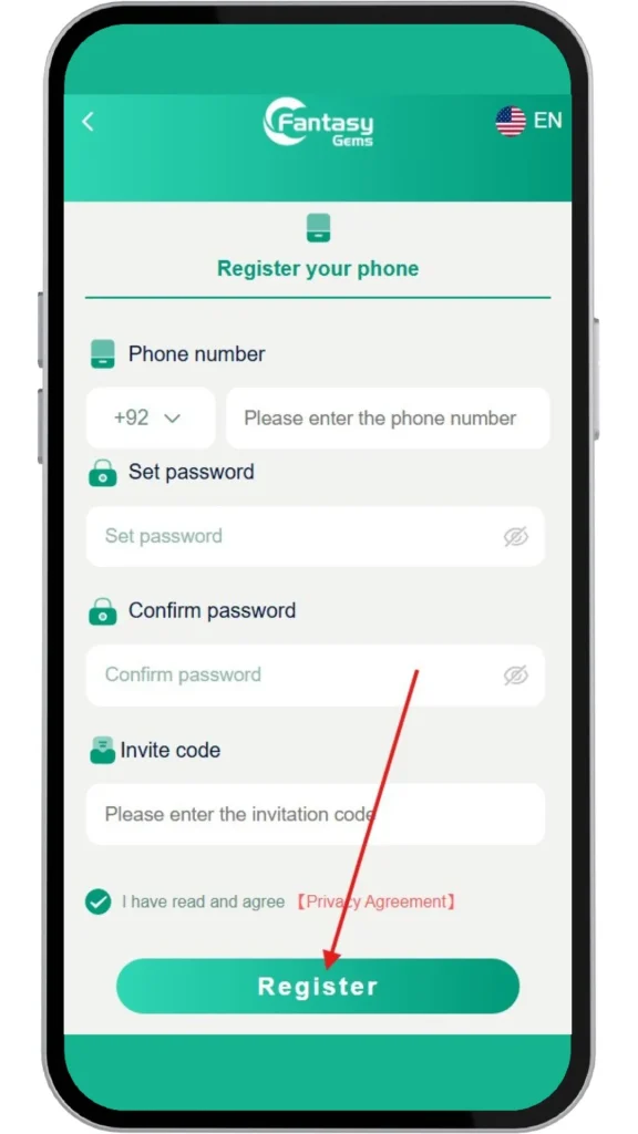 click register button