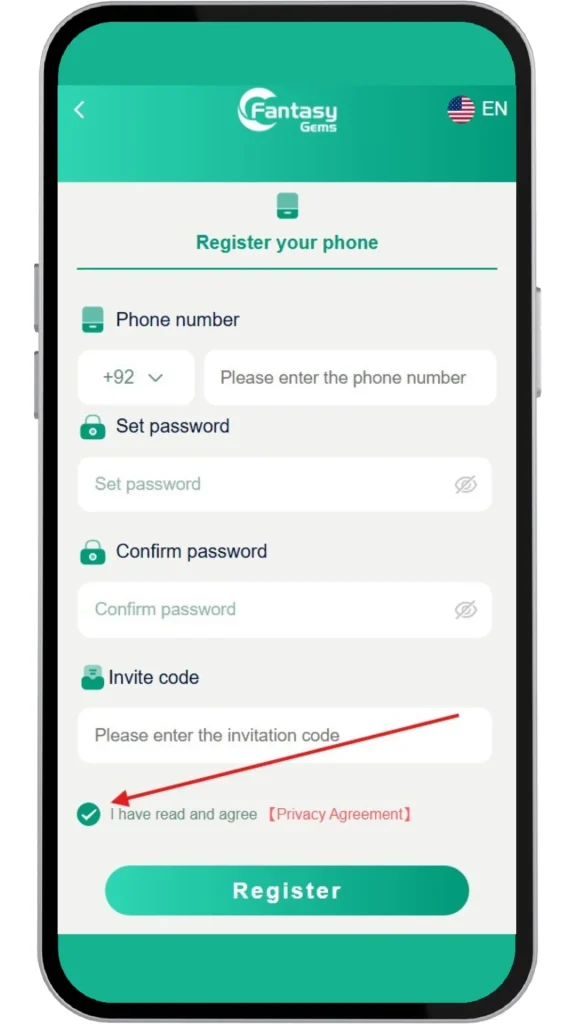 read and accept privacy agreement